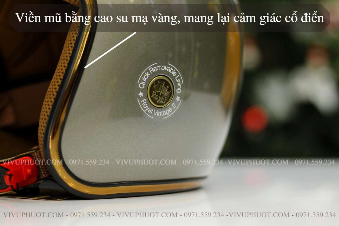 Mũ Bảo Hiểm 3/4 Royal M20C Xám Bóng