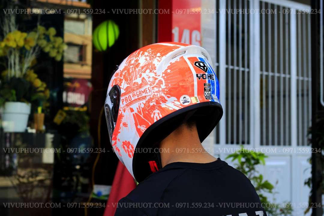 Mũ Fullface Yohe 978 Cam Xanh