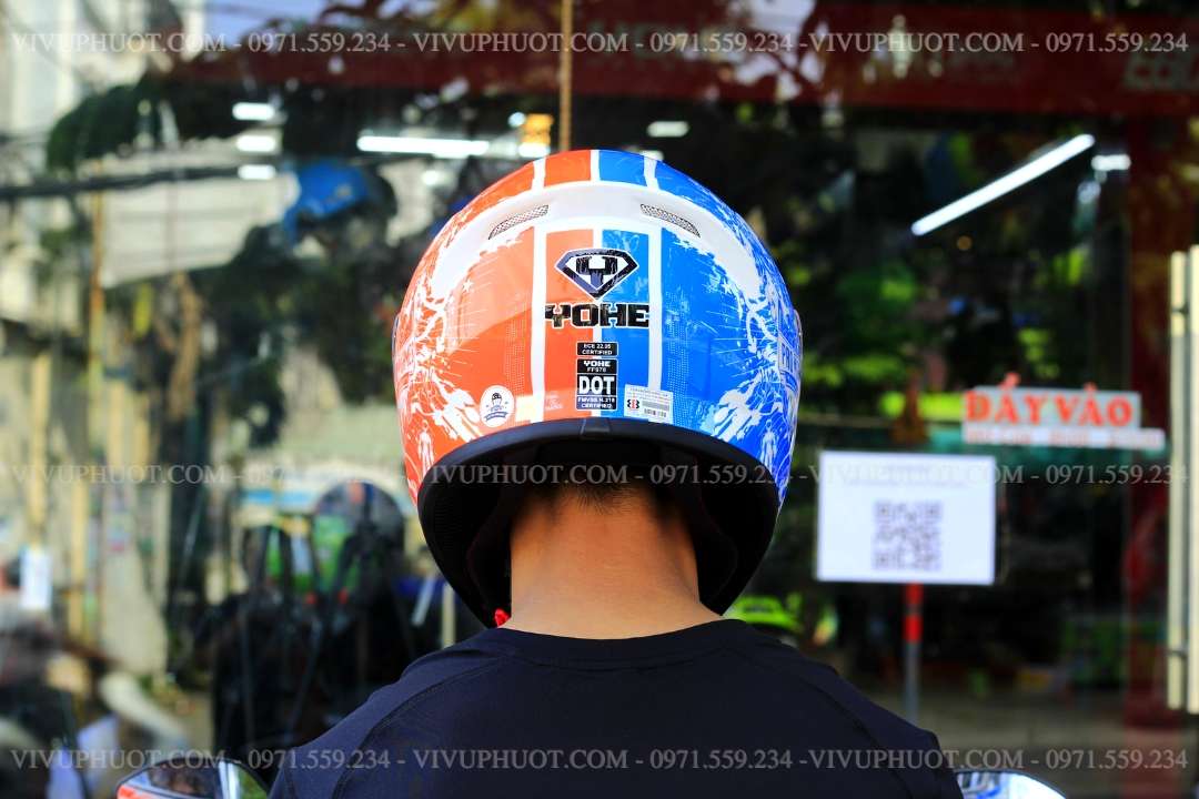 Mũ Fullface Yohe 978 Cam Xanh
