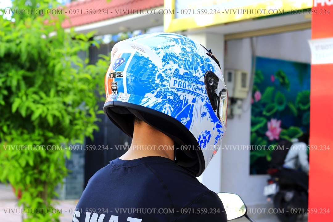 Mũ Fullface Yohe 978 Cam Xanh