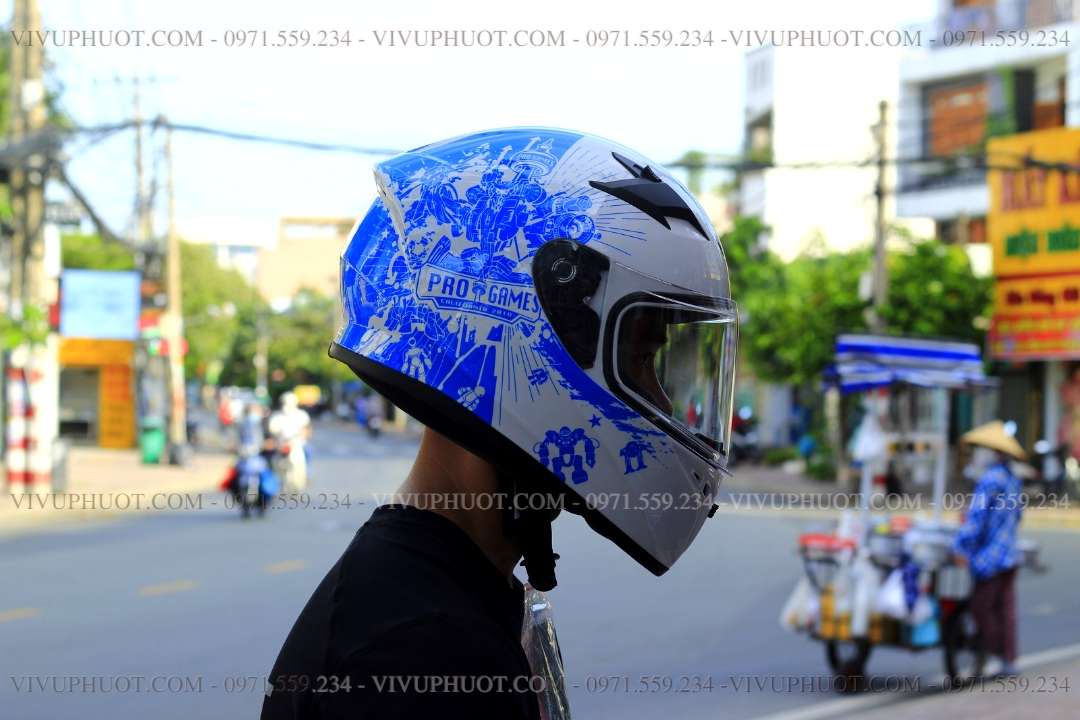 Mũ Fullface Yohe 978 Cam Xanh