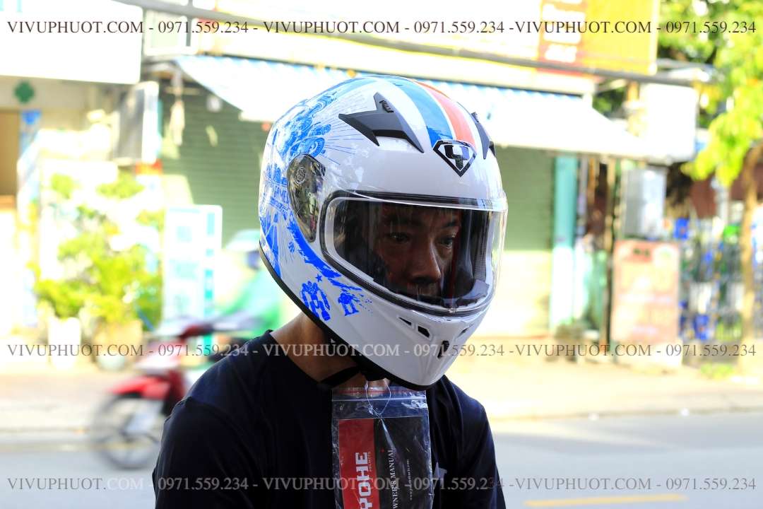 Mũ Fullface Yohe 978 Cam Xanh
