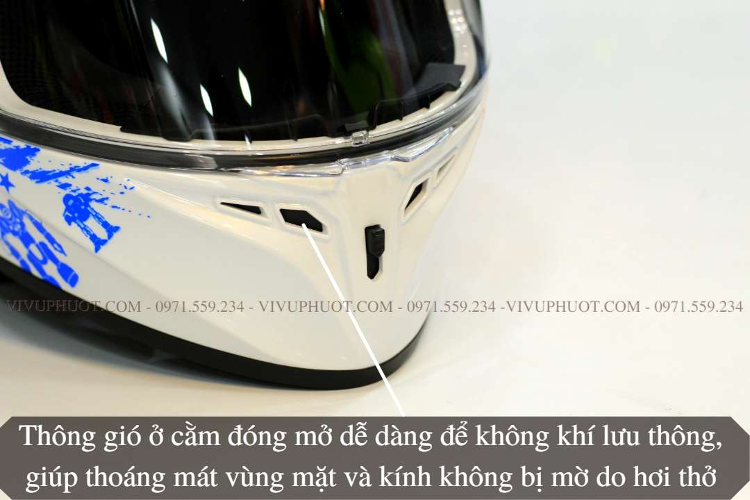 Mũ Fullface Yohe 978 Cam Xanh