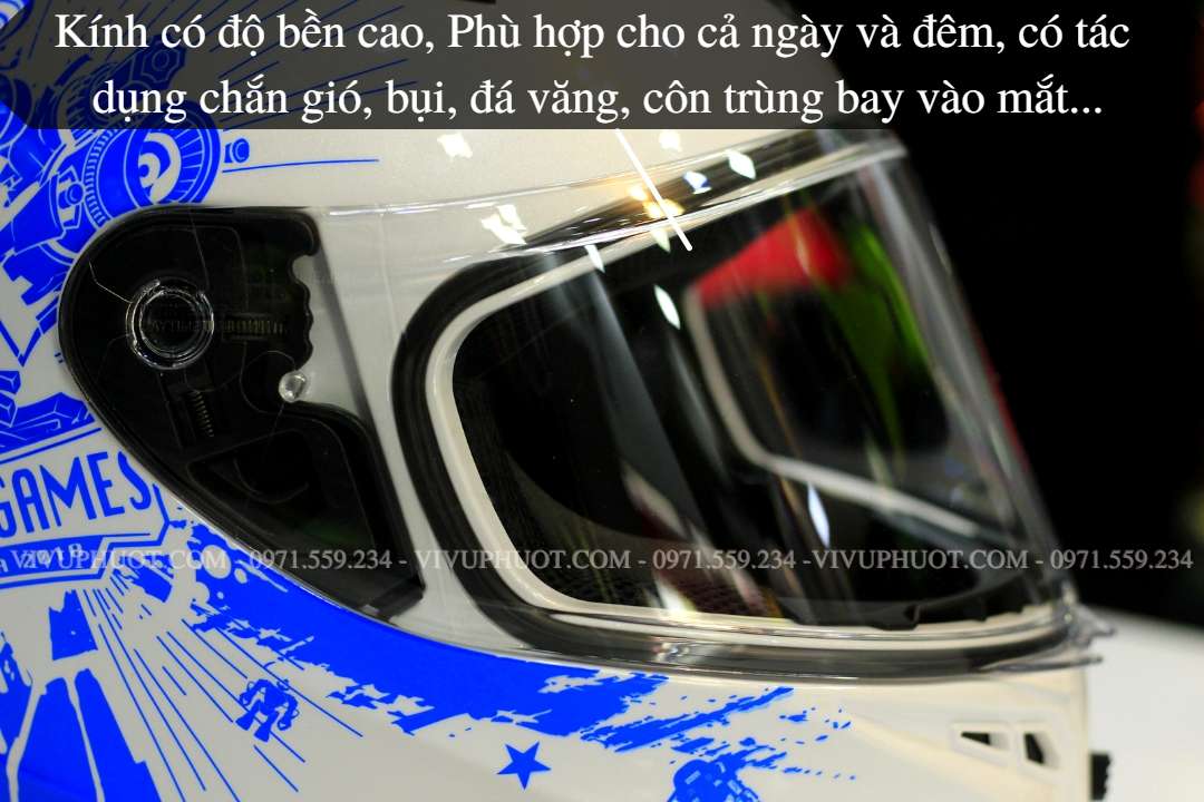 Mũ Fullface Yohe 978 Cam Xanh