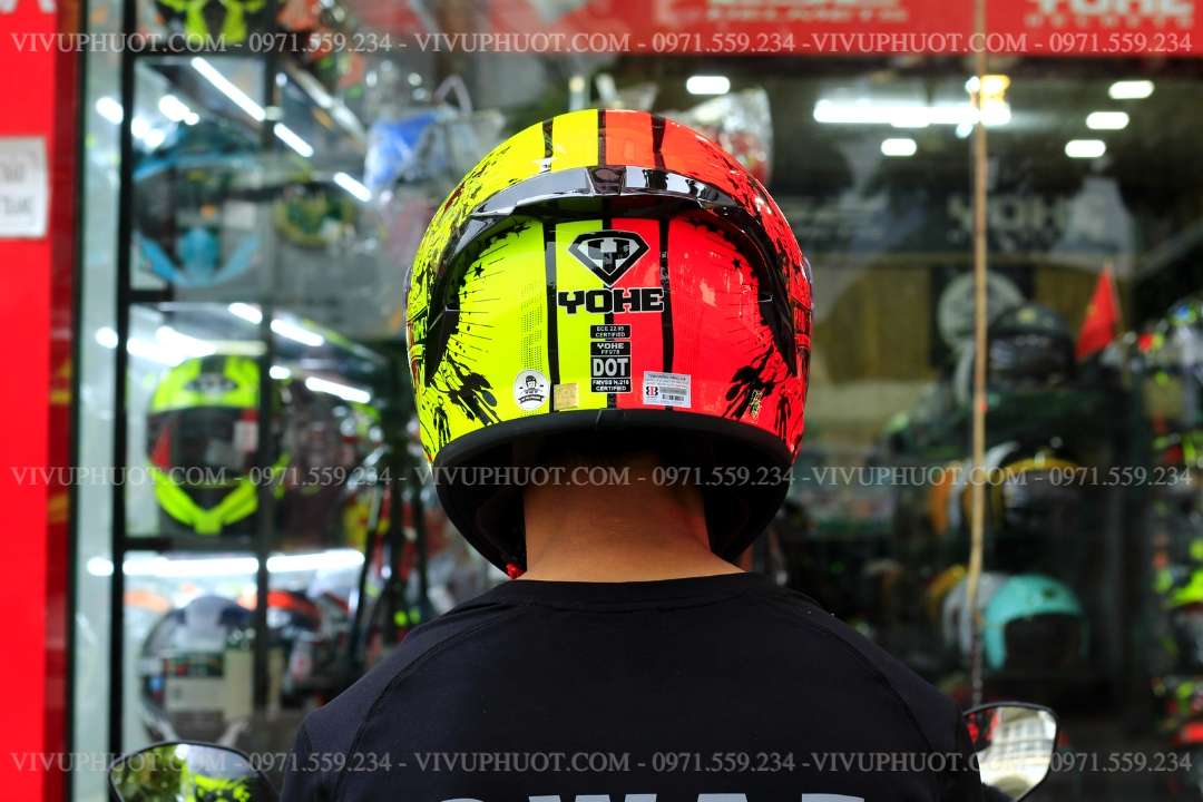 Mũ Fullface Yohe 978 Plus Progames Cam Vàng 