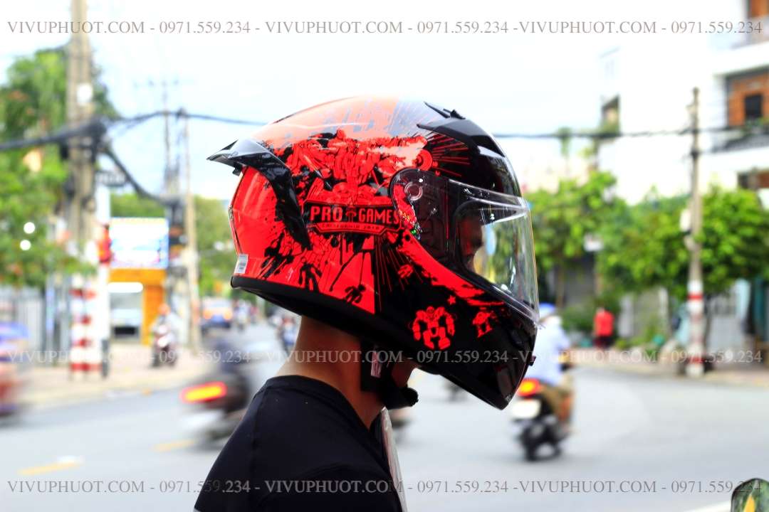 Mũ Fullface Yohe 978 Plus Progames Cam Vàng 