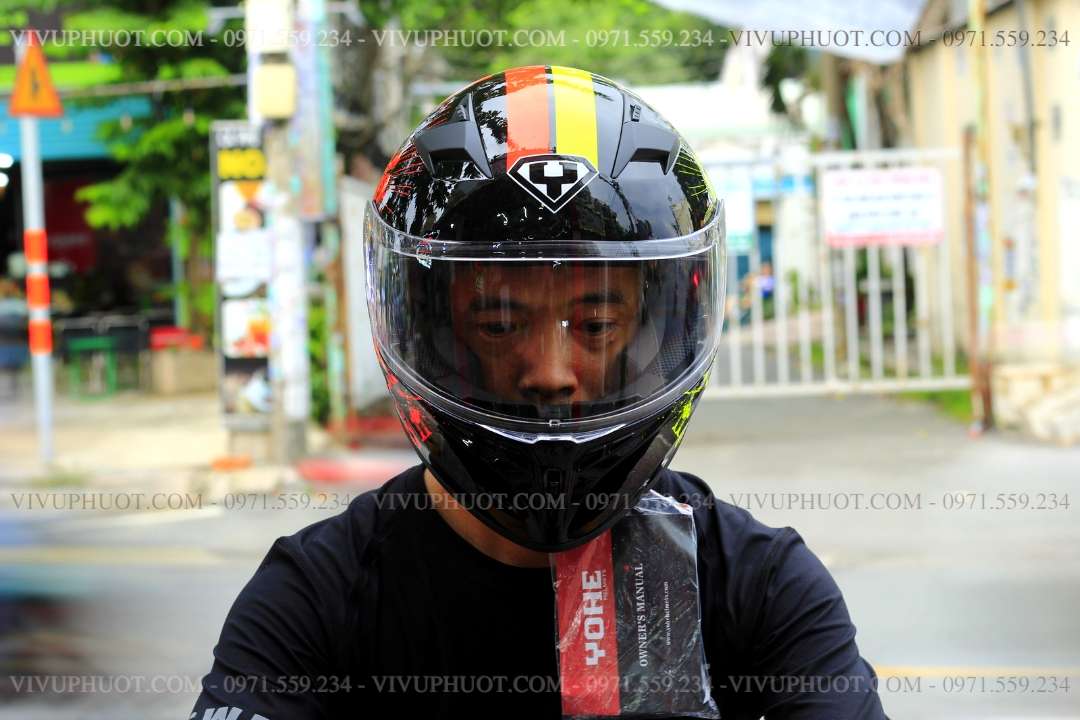 Mũ Fullface Yohe 978 Plus Progames Cam Vàng 