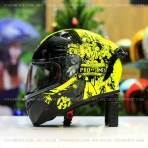 Mũ Fullface Yohe 978 Plus Progames Cam Vàng
