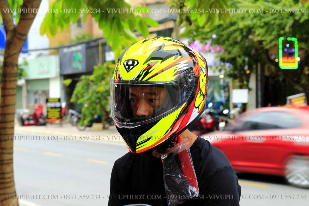 Mũ Fullface Yohe 978 Plus SRT Vàng