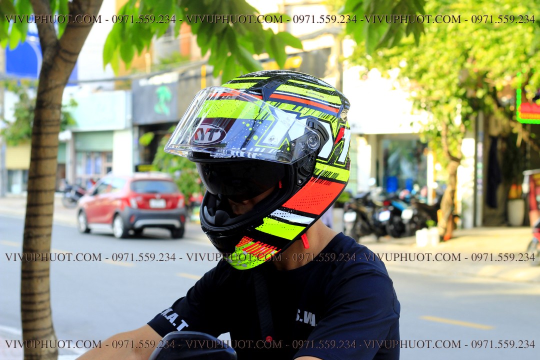 Mũ Fullface KYT NFR Energy Red Yellow
