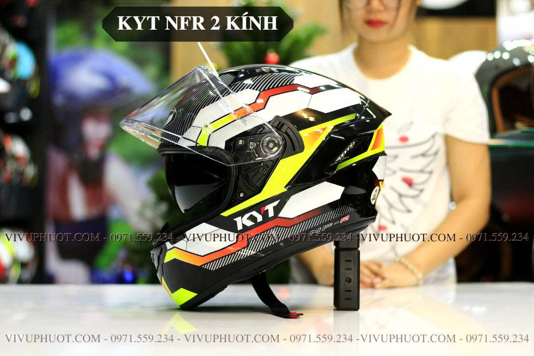 Mũ Fullface KYT NFR Hexagon Yellow
