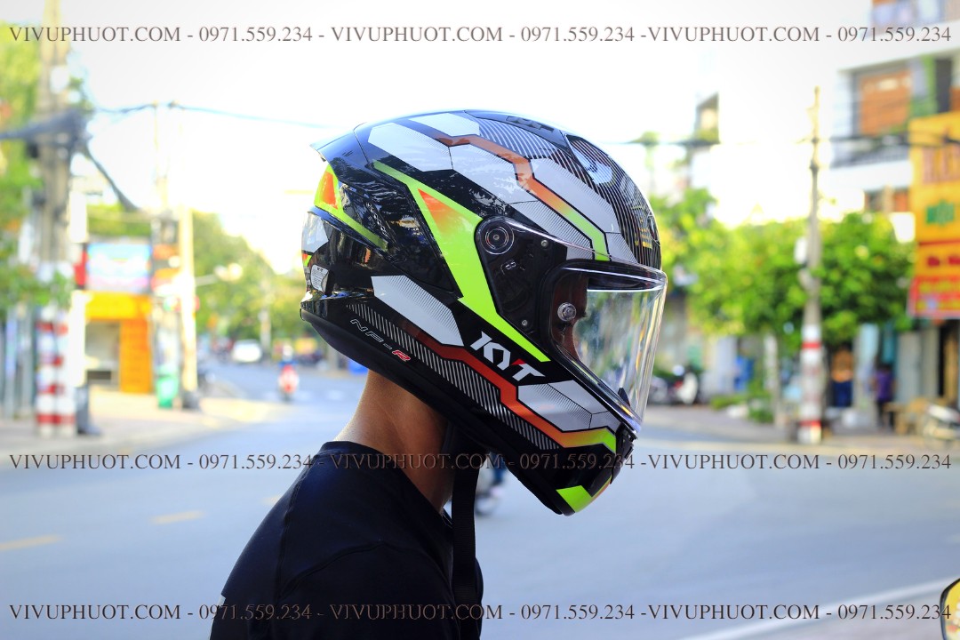 Mũ Fullface KYT NFR Hexagon Yellow