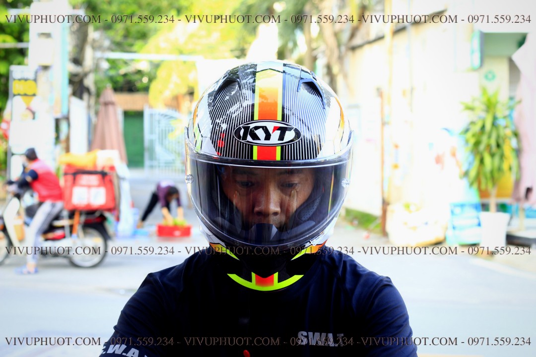 Mũ Fullface KYT NFR Hexagon Yellow