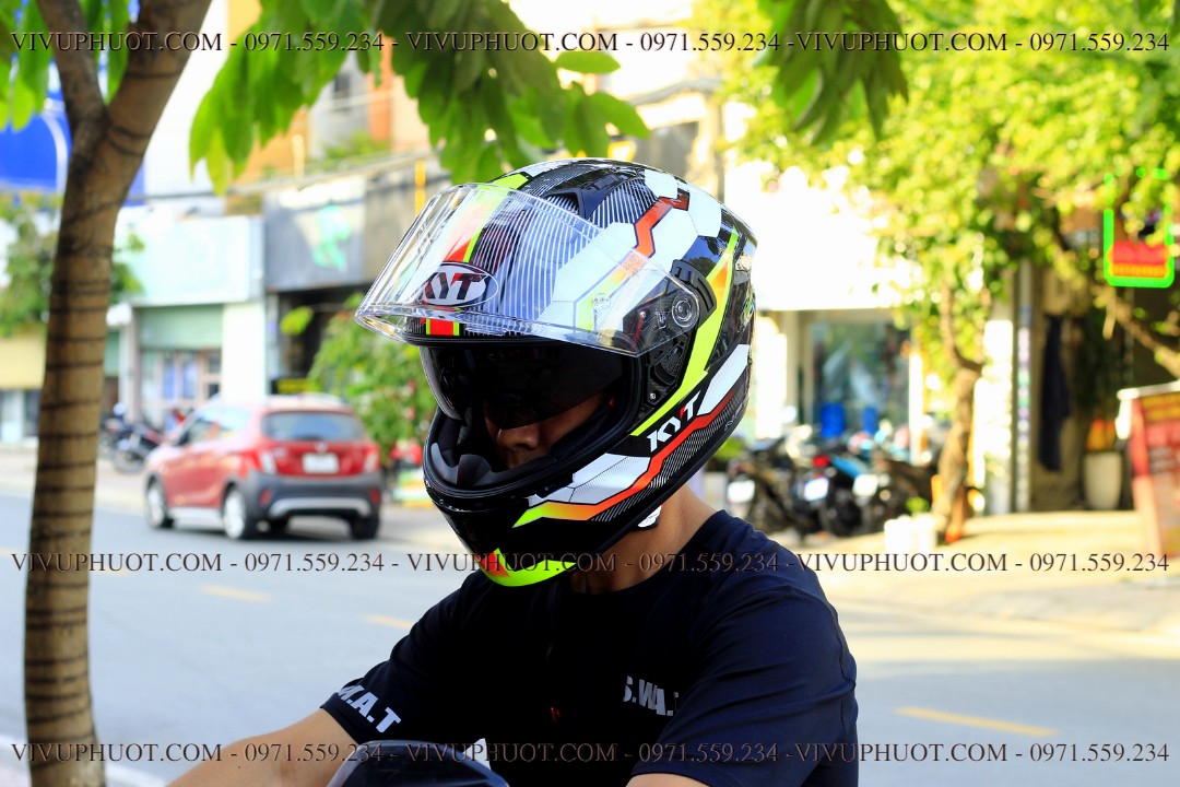 Mũ Fullface KYT NFR Hexagon Yellow