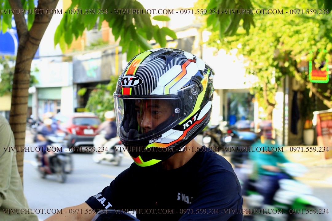 Mũ Fullface KYT NFR Hexagon Yellow