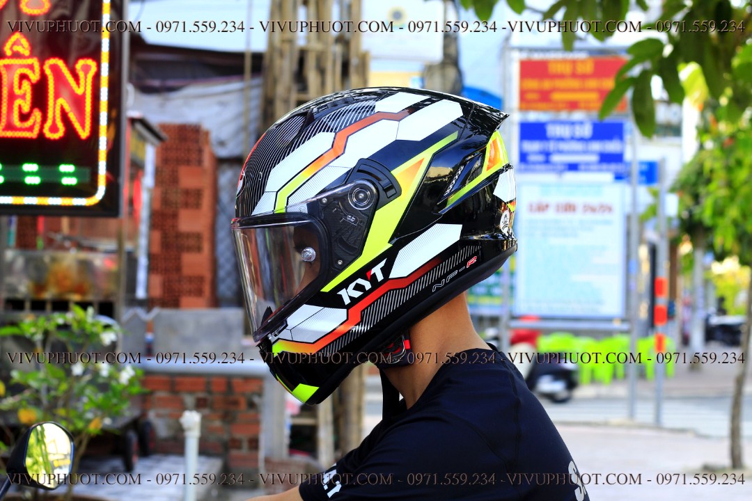 Mũ Fullface KYT NFR Hexagon Yellow