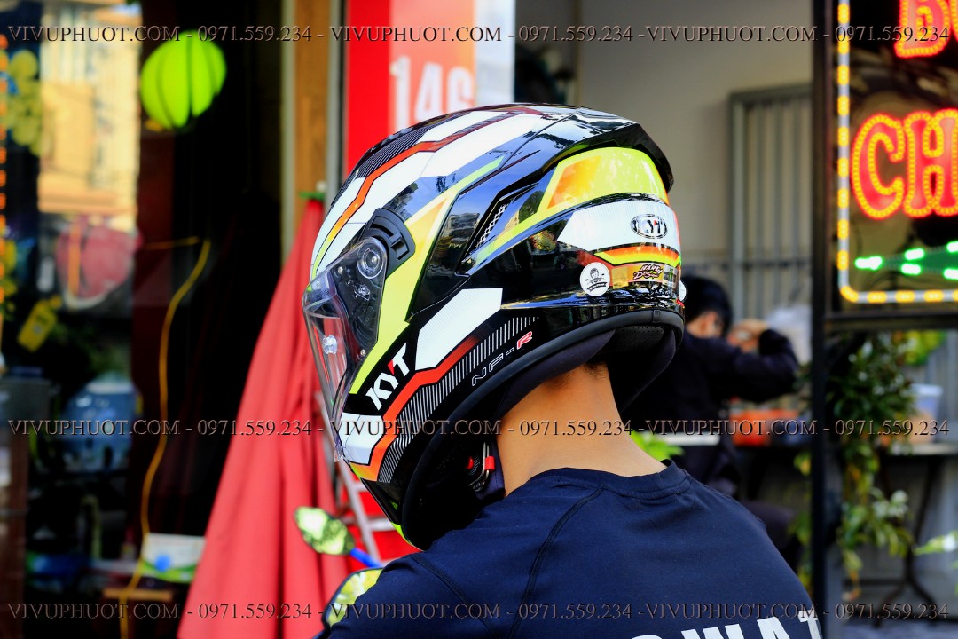 Mũ Fullface KYT NFR Hexagon Yellow