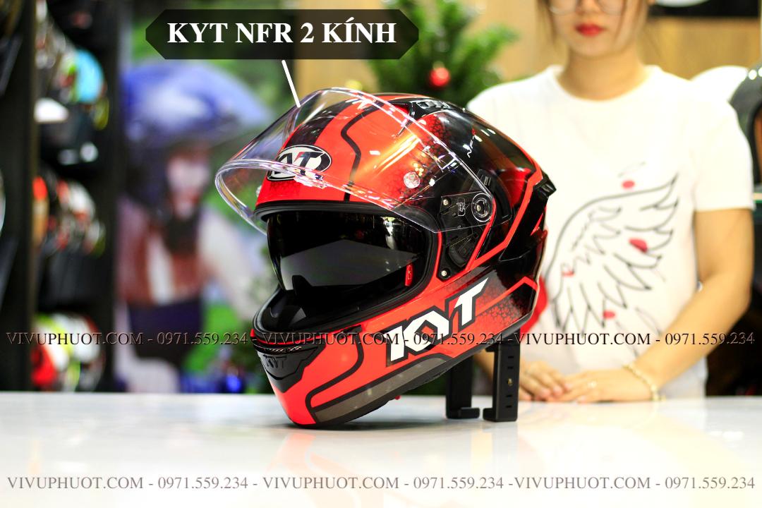 Mũ Fullface KYT NFR Hyperflou Red