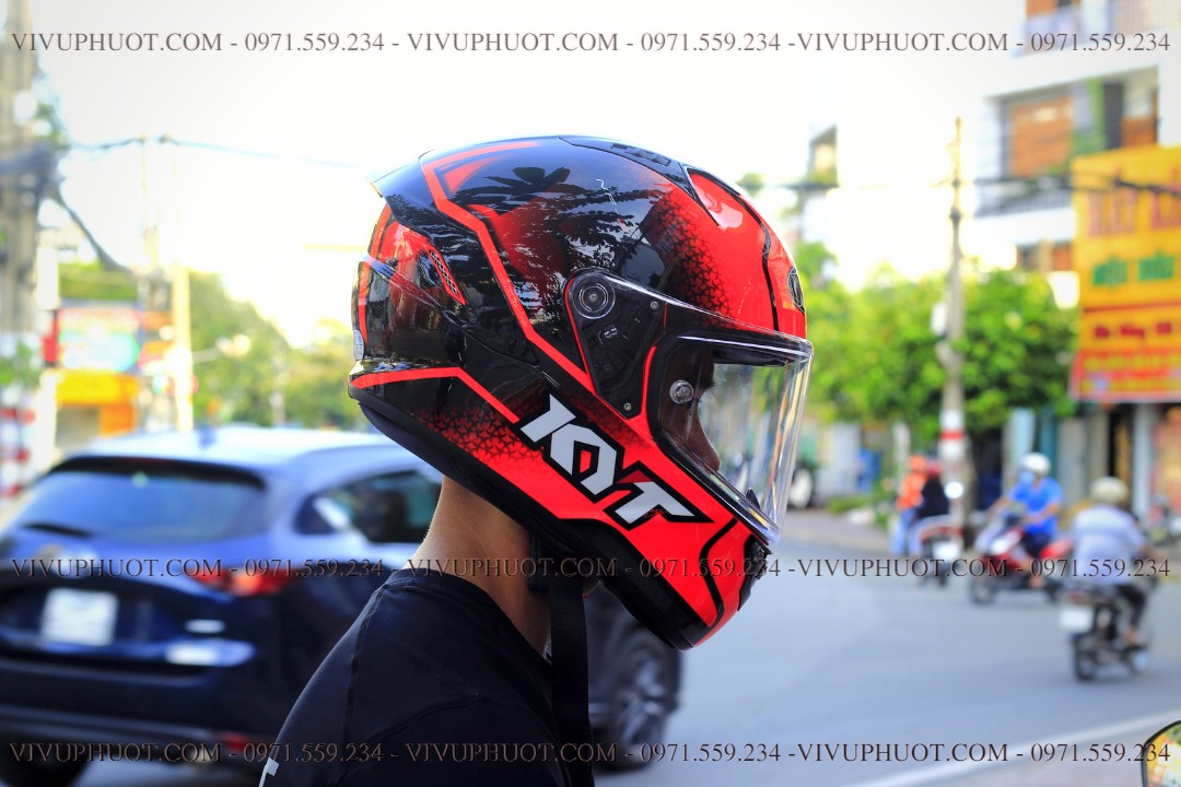 Mũ Fullface KYT NFR Hyperflou Red