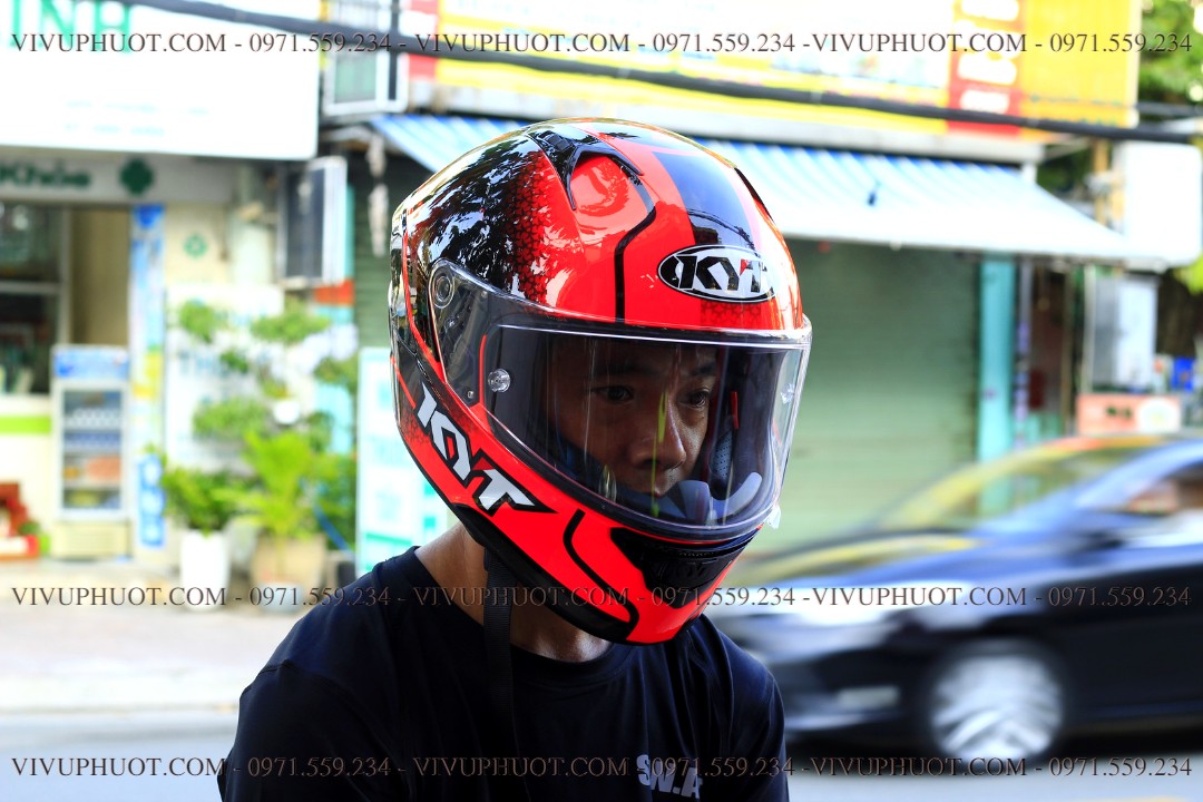 Mũ Fullface KYT NFR Hyperflou Red