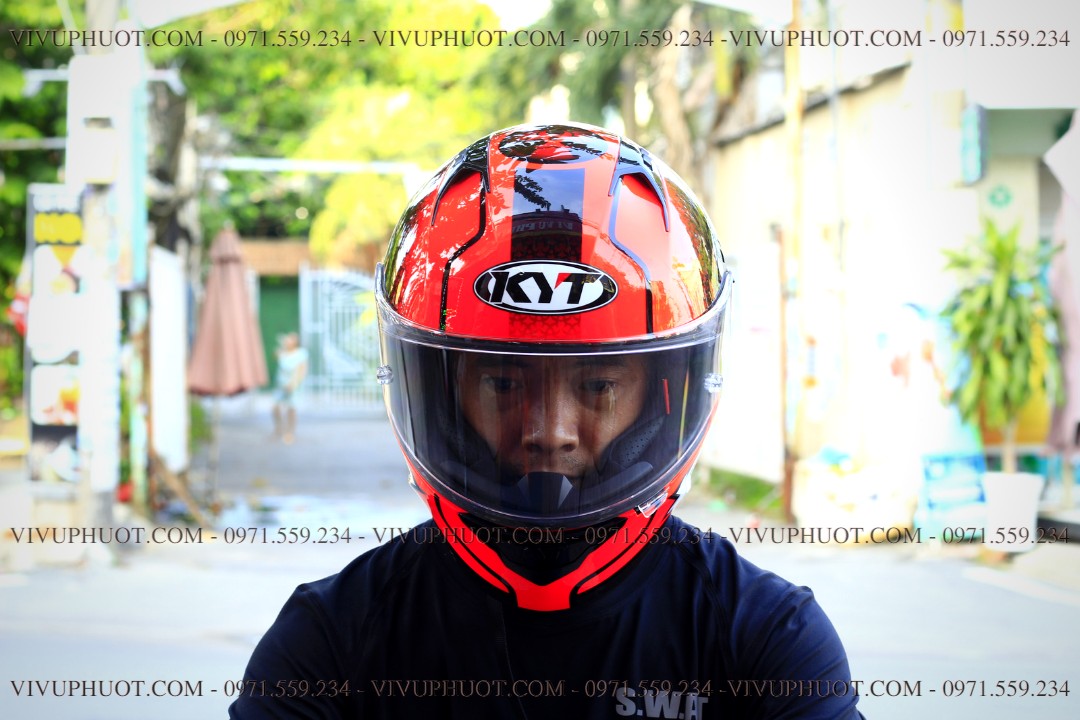 Mũ Fullface KYT NFR Hyperflou Red