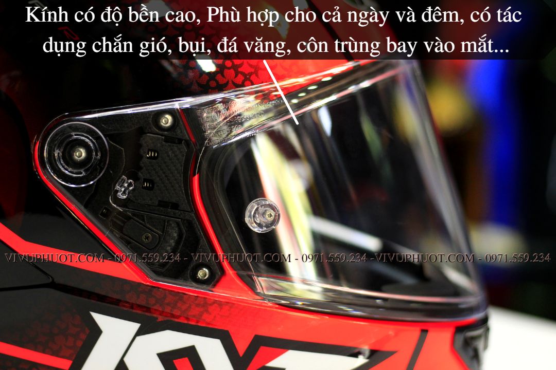 Mũ Fullface KYT NFR Hyperflou Red