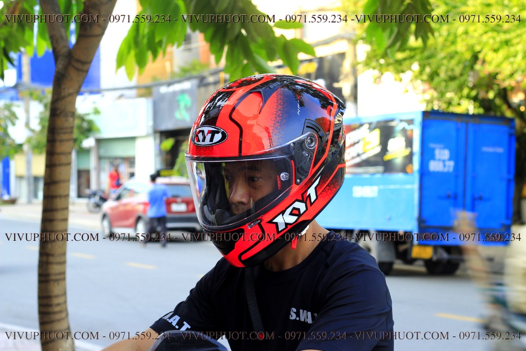 Mũ Fullface KYT NFR Hyperflou Red