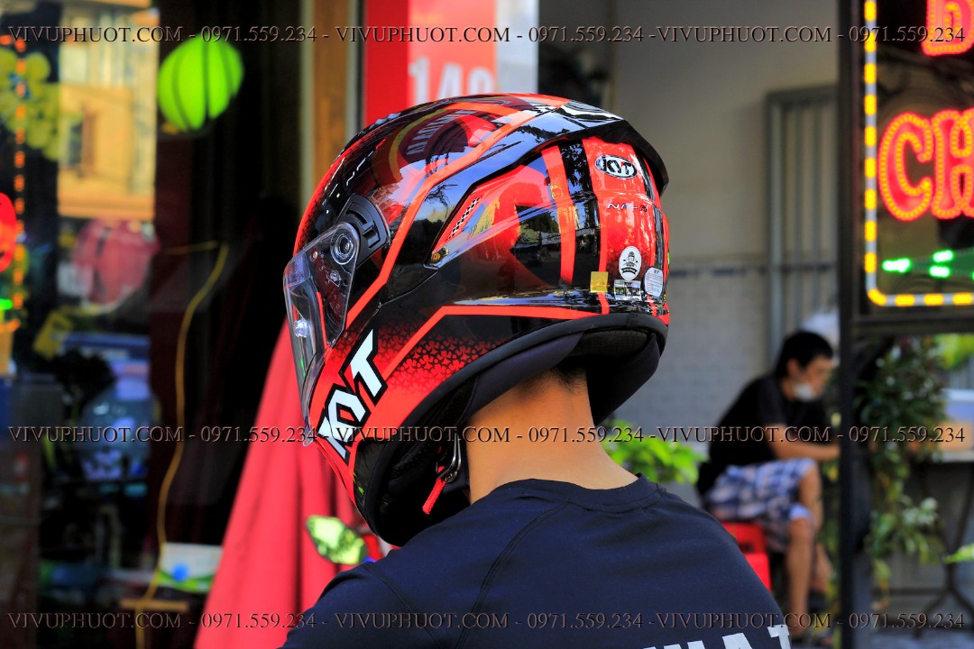 Mũ Fullface KYT NFR Hyperflou Red