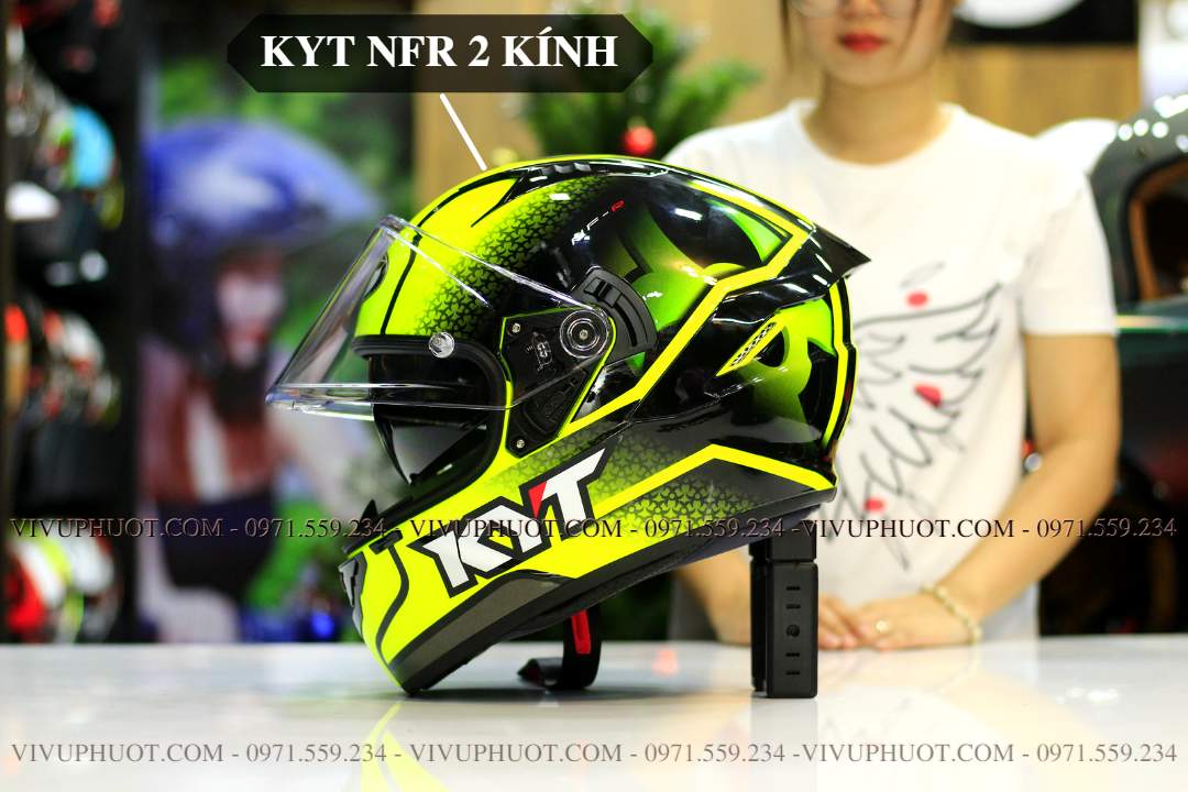 Mũ Fullface KYT NFR Hyperflou Yellow