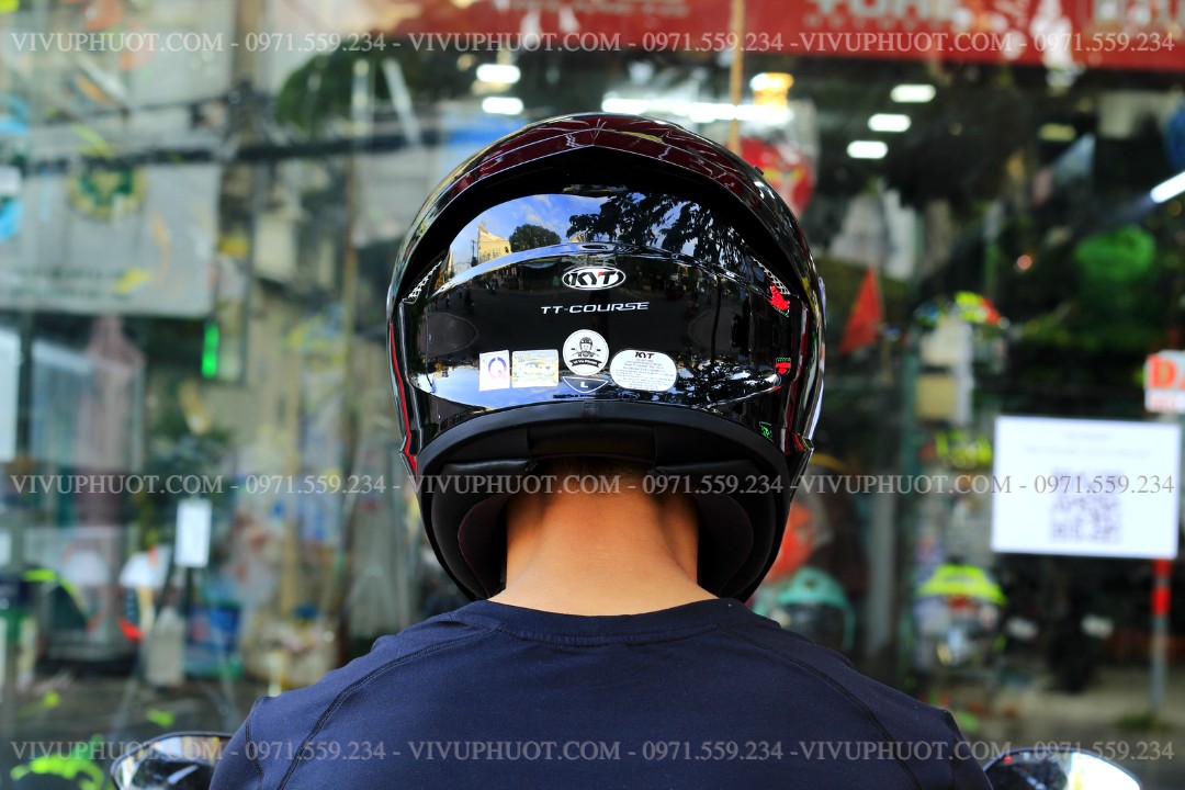 Mũ Fullface KYT TT Course Plain Đen Bóng
