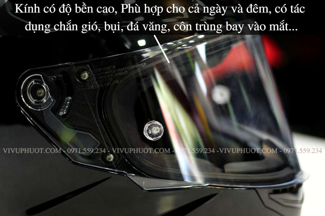Mũ Fullface KYT TT Course Plain Đen Bóng