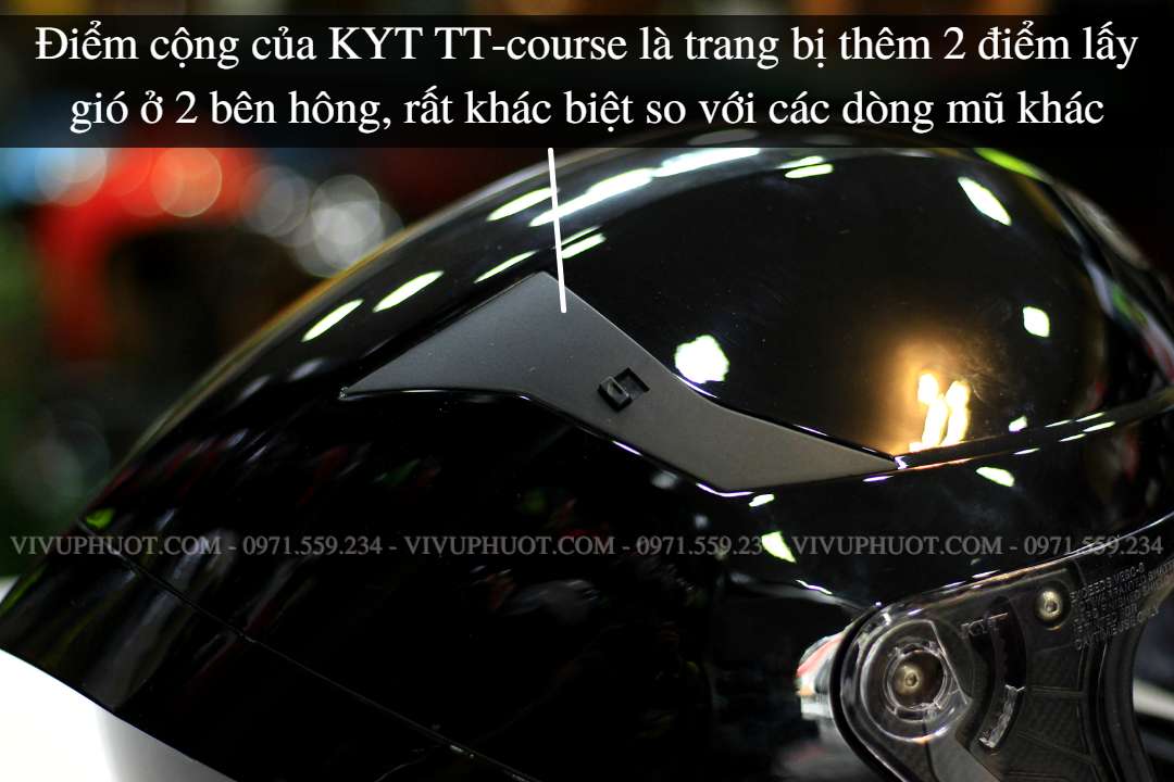 Mũ Fullface KYT TT Course Plain Đen Bóng