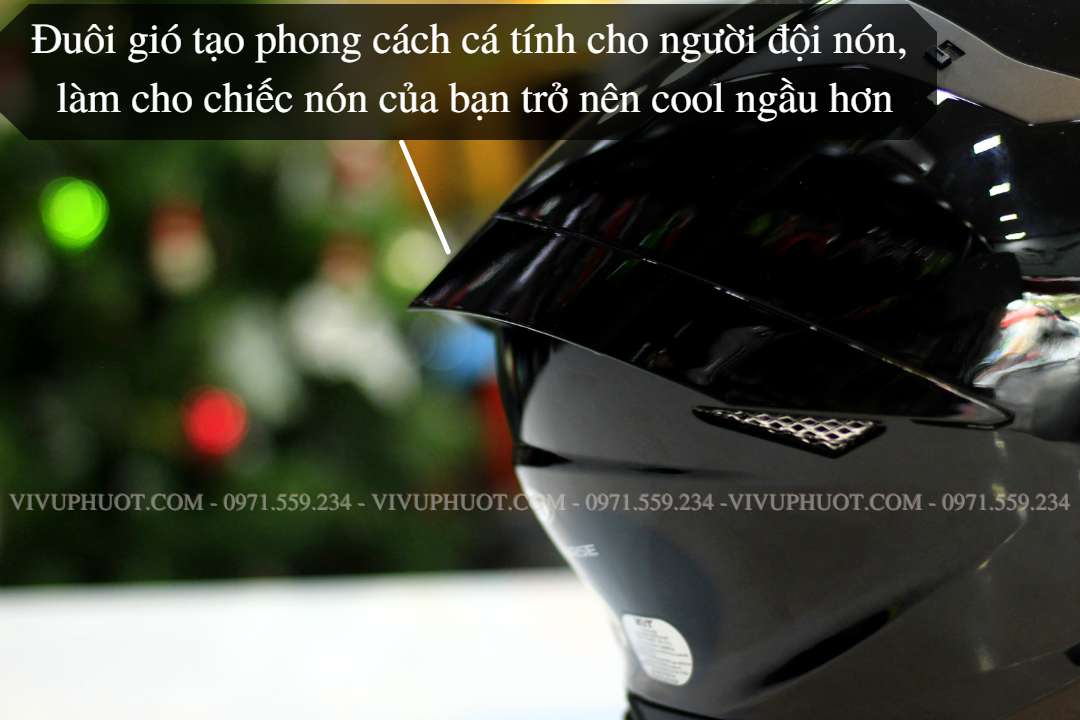 Mũ Fullface KYT TT Course Plain Đen Bóng