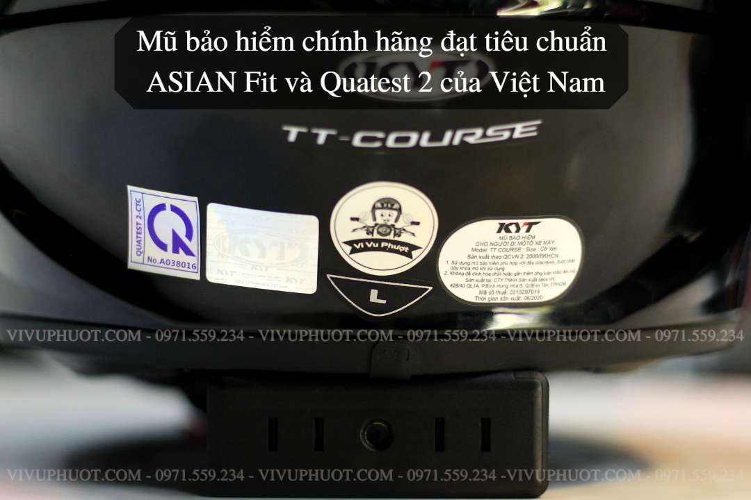 Mũ Fullface KYT TT Course Plain Đen Bóng
