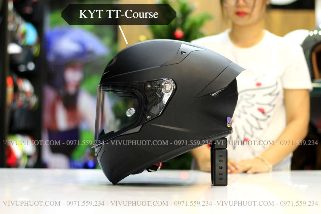 Mũ Fullface KYT TT Course Đen Nhám