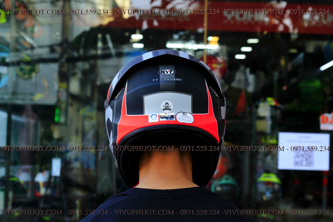 Mũ Fullface KYT TT Course Electron Matt Grey Red