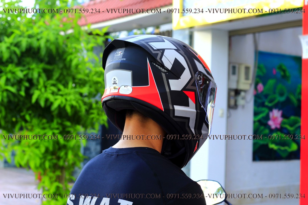 Mũ Fullface KYT TT Course Electron Matt Grey Red