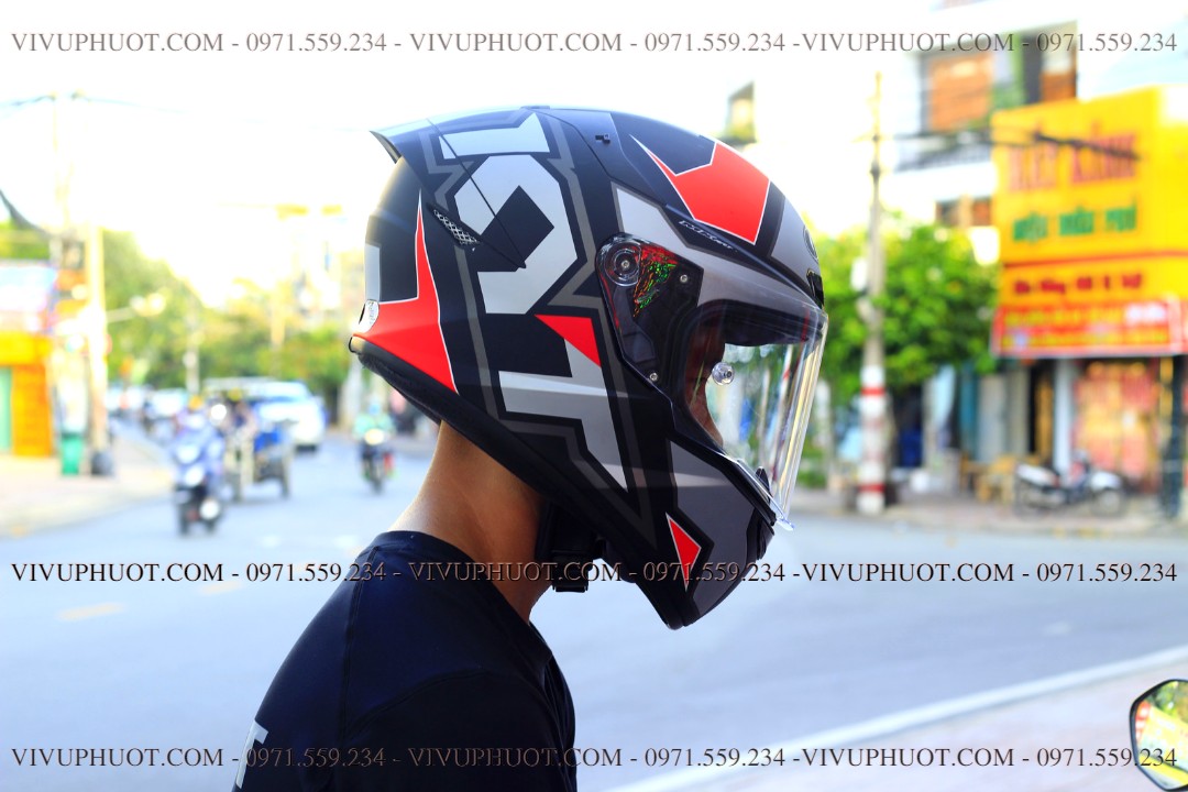 Mũ Fullface KYT TT Course Electron Matt Grey Red