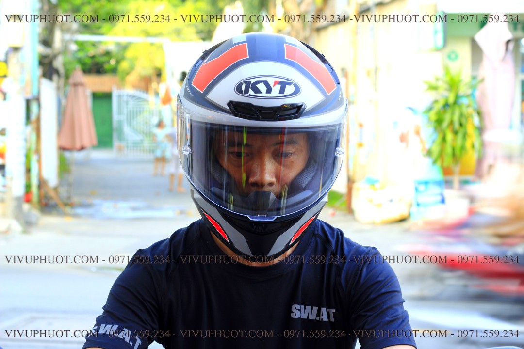 Mũ Fullface KYT TT Course Electron Matt Grey Red