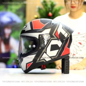 Mũ Fullface KYT TT Course Electron Matt Grey Red