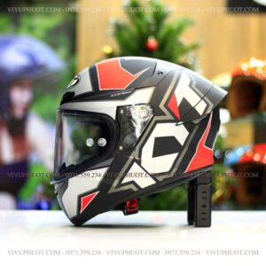 Mũ Fullface KYT TT Course Electron Matt Grey Red