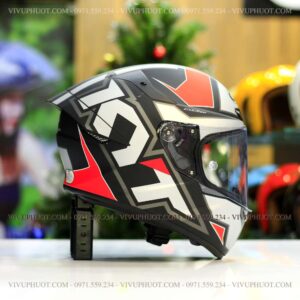 Mũ Fullface KYT TT Course Electron Matt Grey Red