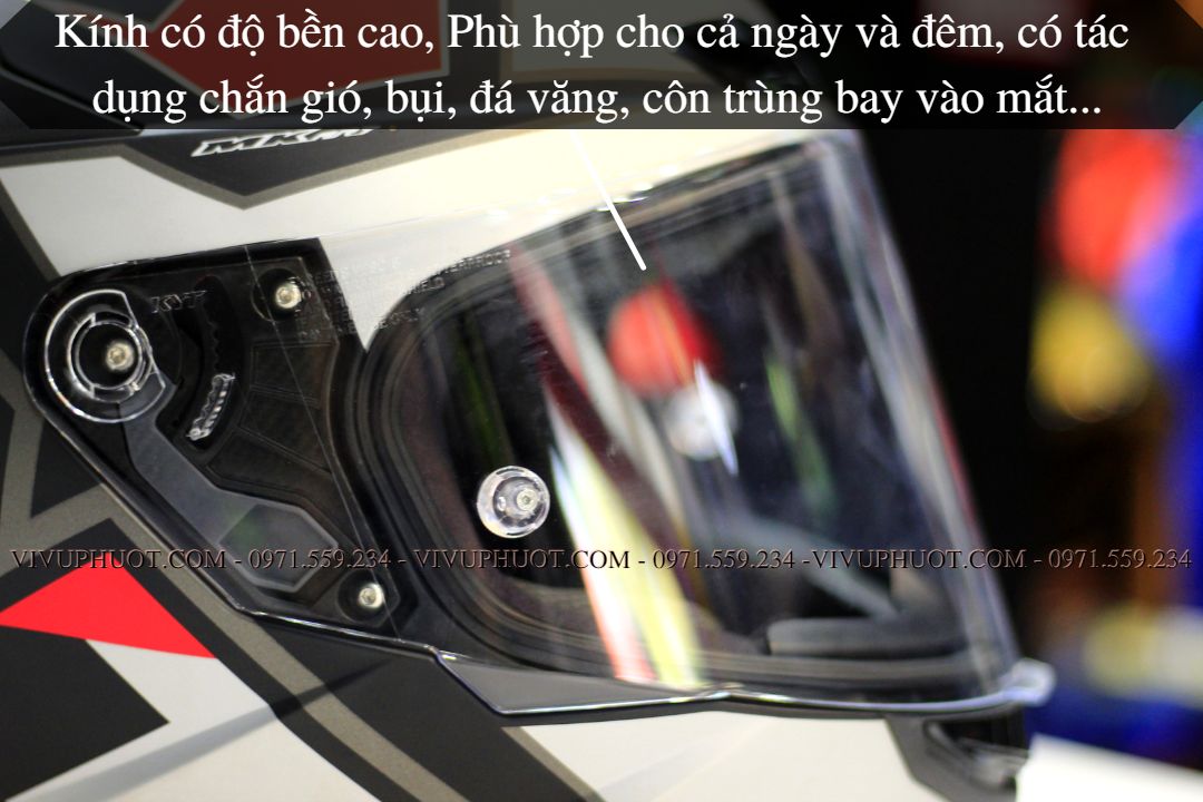 Mũ Fullface KYT TT Course Electron Matt Grey Red