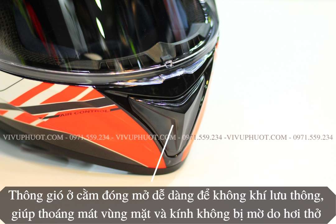 Mũ Fullface Yohe 981 Đen Trắng Cam