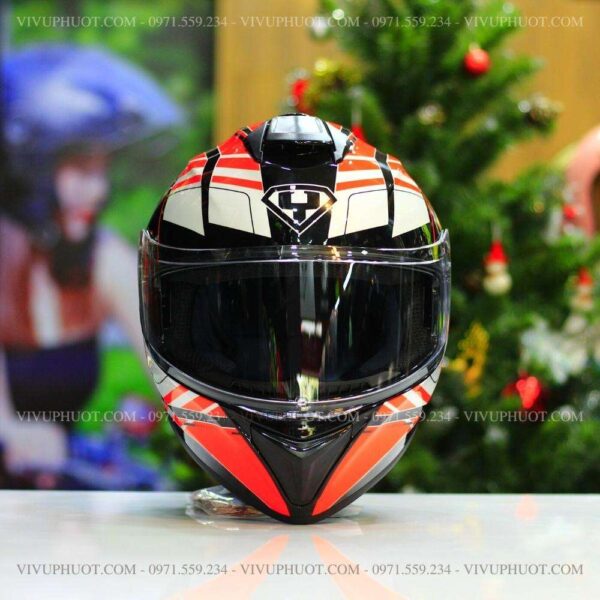 Mũ Fullface Yohe 981 Đen Trắng Cam