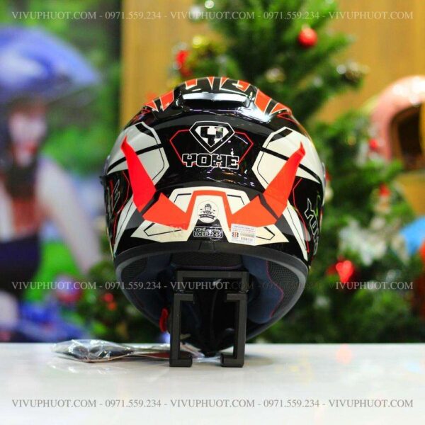 Mũ Fullface Yohe 981 Đen Trắng Cam
