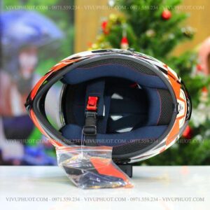Mũ Fullface Yohe 981 Đen Trắng Cam