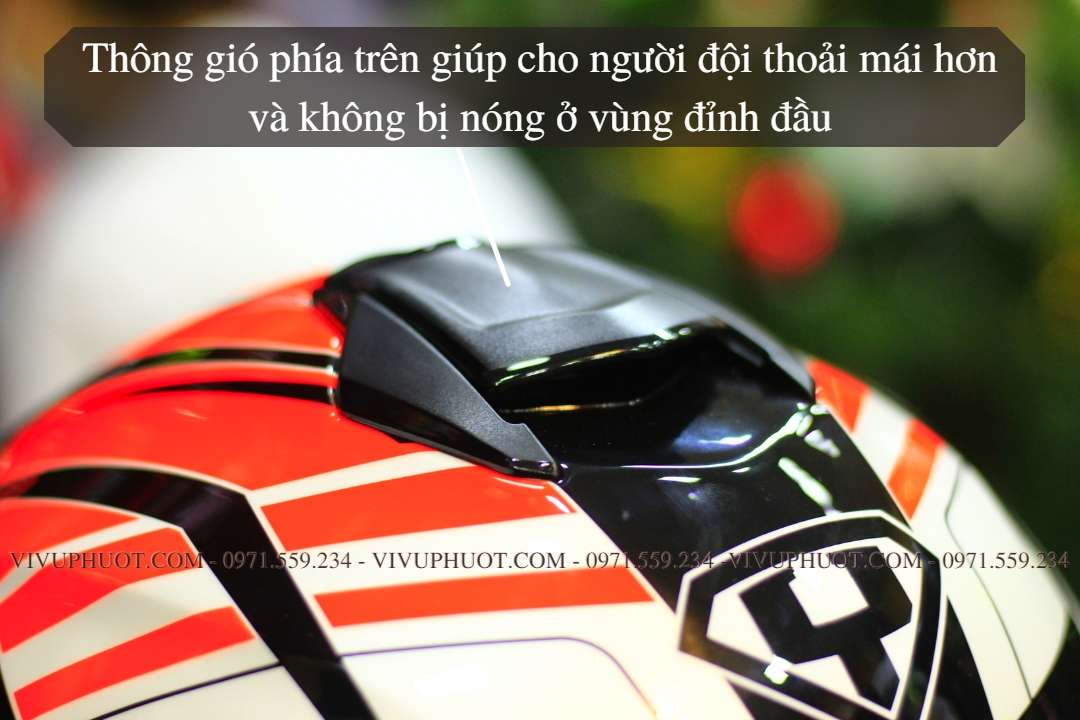 Mũ Fullface Yohe 981 Đen Trắng Cam
