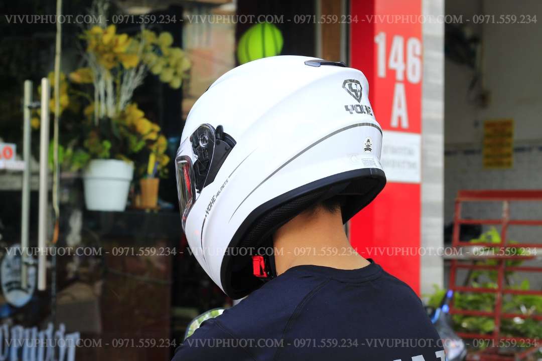 Mũ Fullface Yohe 981 Trắng Bóng