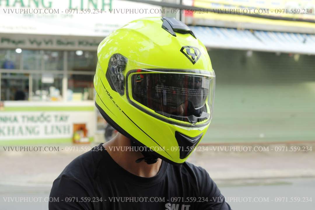 Mũ Fullface Yohe 981 Xanh Dạ Quang